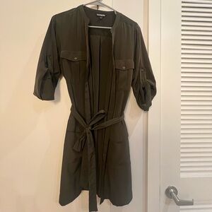 EXPRESS Button Down Dress Medium Olive